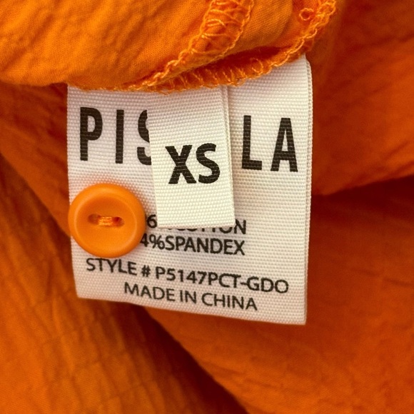 Pistola – Adriana Orange Textured Muscle Cotton Crop Top – Extra Small XS - Picture 10 of 11